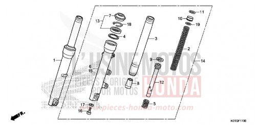 FOURCHETTE AVANT SH125ADG de 2016